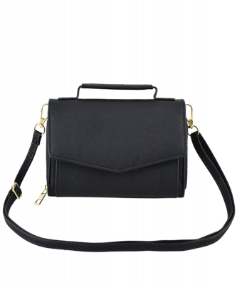 Envelope Flap Crossbody Bag AD088 BLACK/